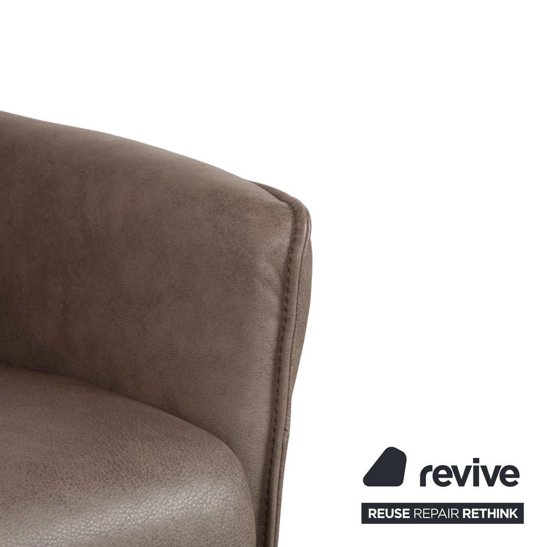 Himolla 0920 Leather Armchair Grey Dark Grey Olive Manual Function