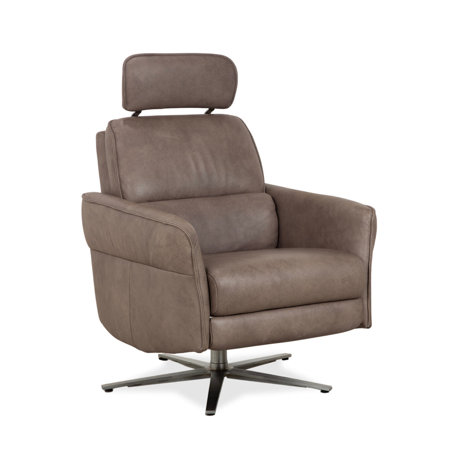 Himolla 0920 Leder Sessel Grau Dunkelgrau Oliv manuelle Funktion