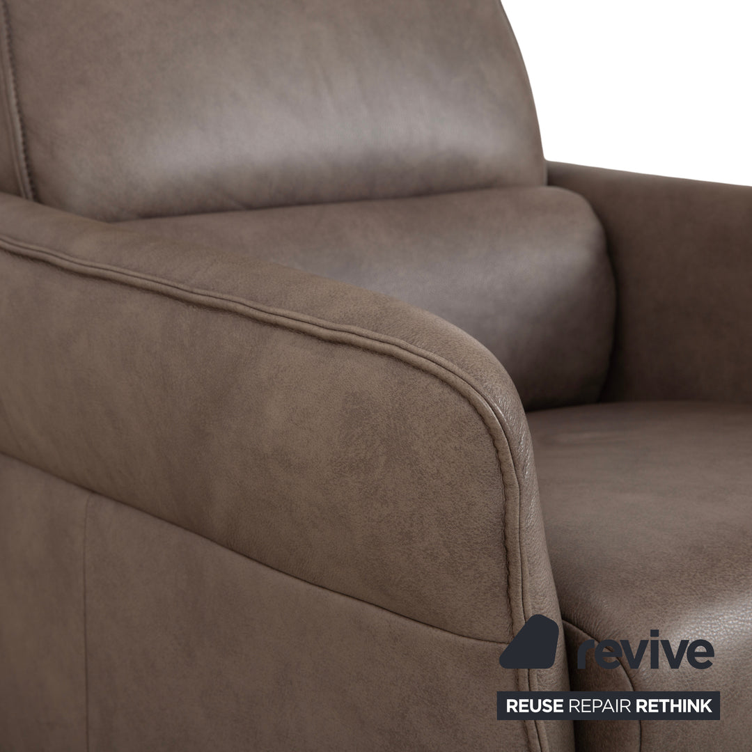 Himolla 0920 Leather Armchair Grey Dark Grey Olive Manual Function