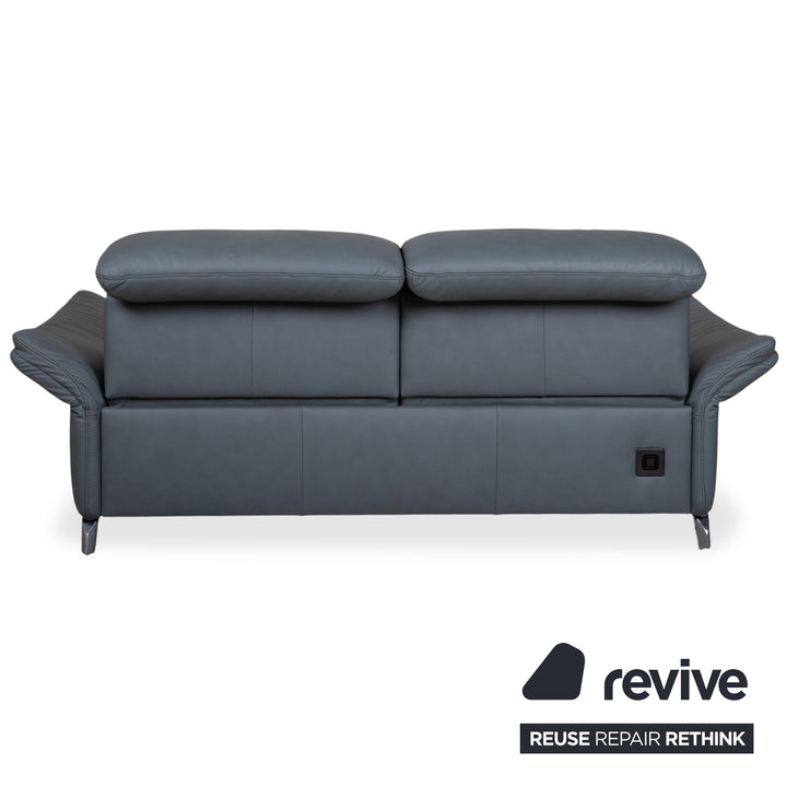 Himolla 1065 Leder Zweisitzer Blau Grau elektrische Funktion Sofa Couch