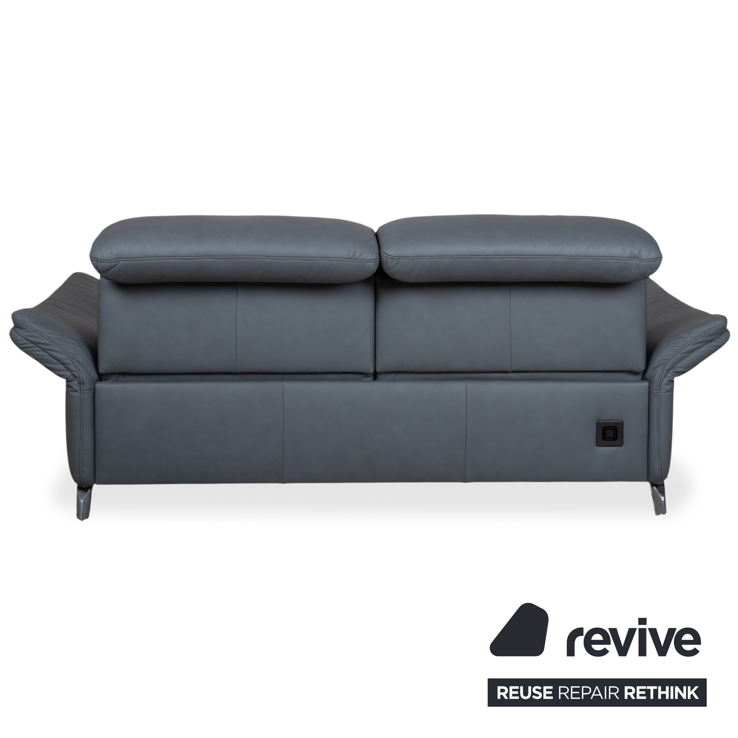 Himolla 1065 Leder Zweisitzer Blau Grau elektrische Funktion Sofa Couch