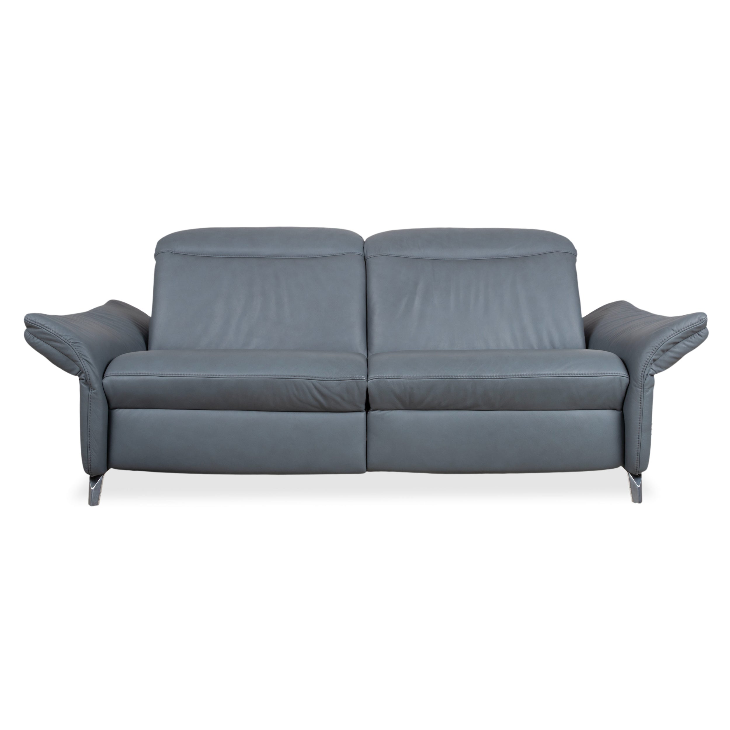 Himolla 1065 Leder Zweisitzer Blau Grau elektrische Funktion Sofa Couch