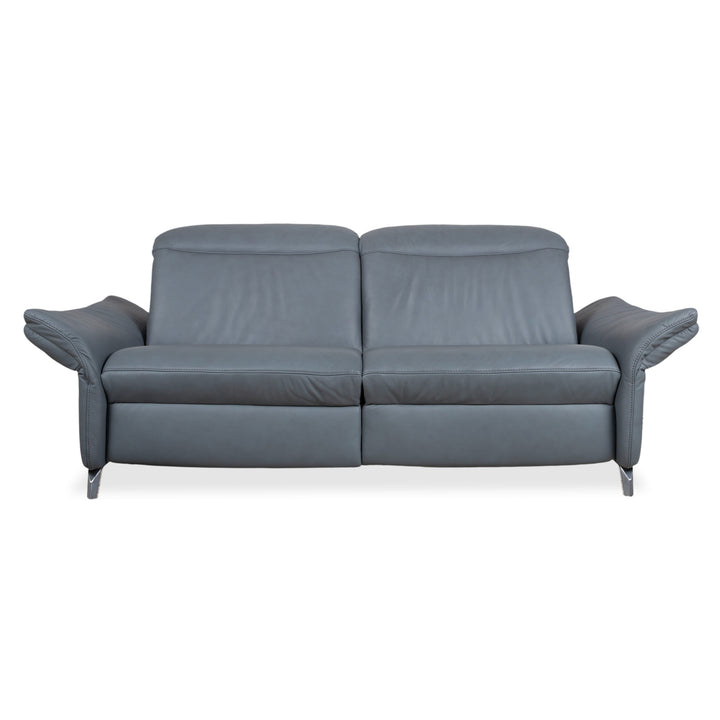 Himolla 1065 Leder Zweisitzer Blau Grau elektrische Funktion Sofa Couch