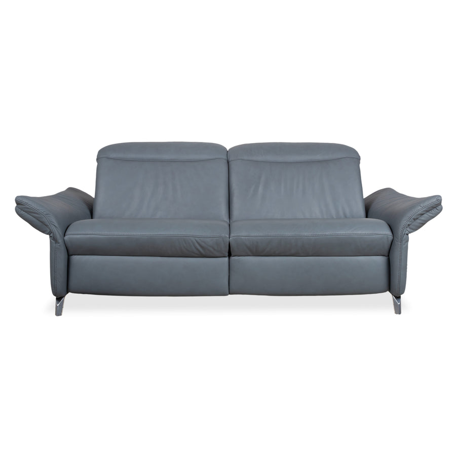 Himolla 1065 Leder Zweisitzer Blau Grau elektrische Funktion Sofa Couch