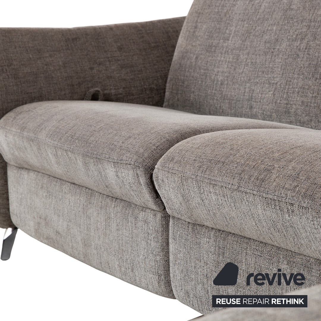 Himolla 1065.85 Stoff Ecksofa Grau meliert manuelle Funktion Couch Recamiere Rechts