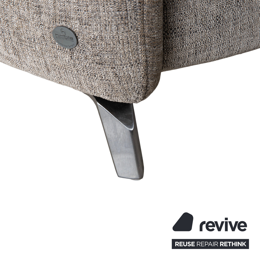 Himolla 1065.85 Stoff Ecksofa Grau meliert manuelle Funktion Couch Recamiere Rechts