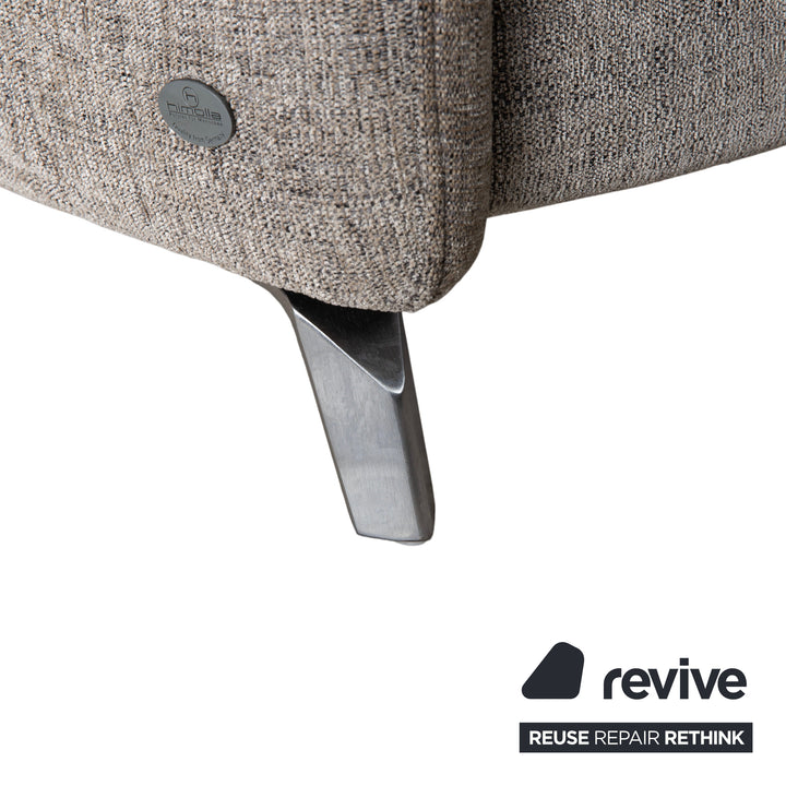 Himolla 1065.85 Stoff Ecksofa Grau meliert manuelle Funktion Couch Recamiere Rechts
