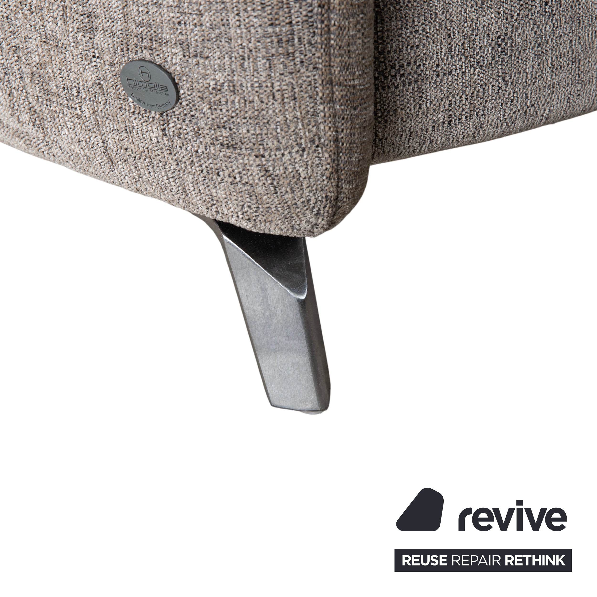 Himolla 1065.85 Stoff Ecksofa Grau meliert manuelle Funktion Couch Recamiere Rechts