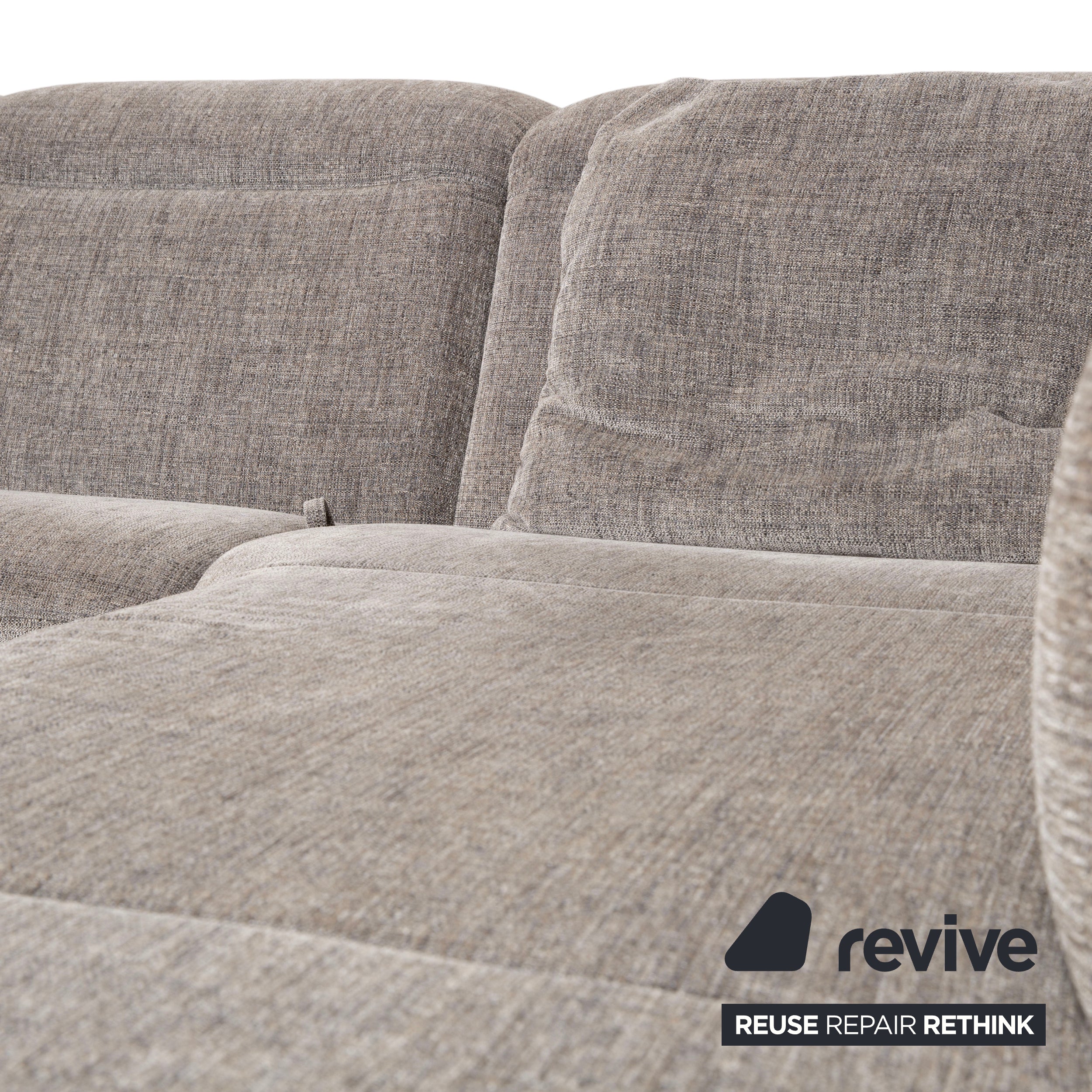 Himolla 1065.85 Stoff Ecksofa Grau meliert manuelle Funktion Couch Recamiere Rechts