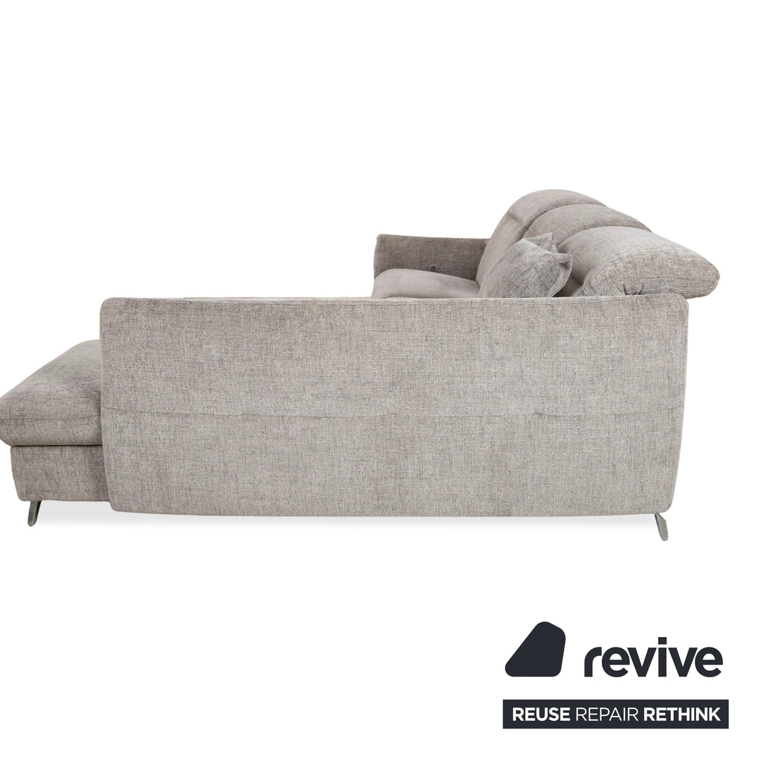 Himolla 1065.85 Stoff Ecksofa Grau meliert manuelle Funktion Couch Recamiere Rechts