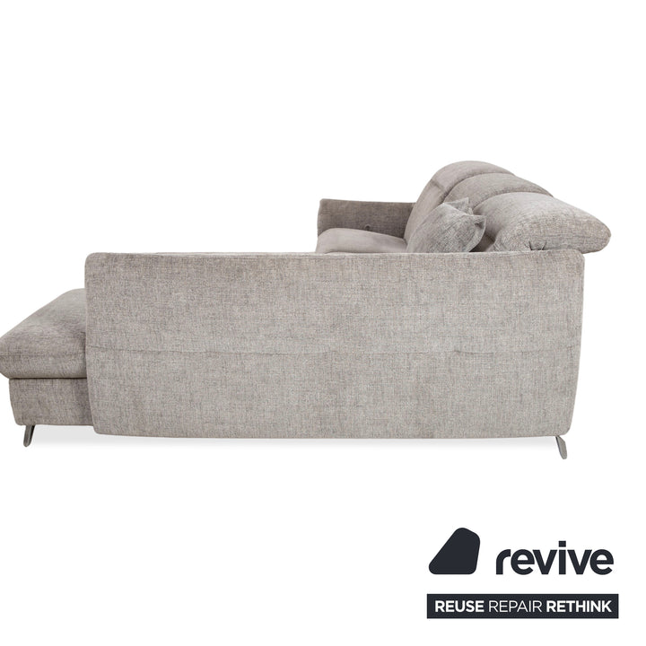 Himolla 1065.85 Stoff Ecksofa Grau meliert manuelle Funktion Couch Recamiere Rechts