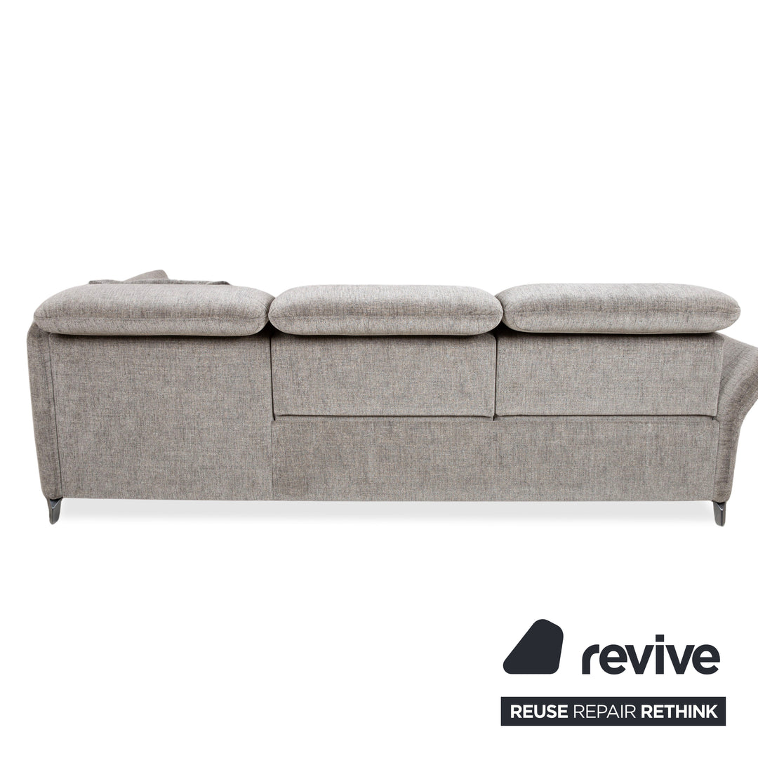 Himolla 1065.85 Stoff Ecksofa Grau meliert manuelle Funktion Couch Recamiere Rechts