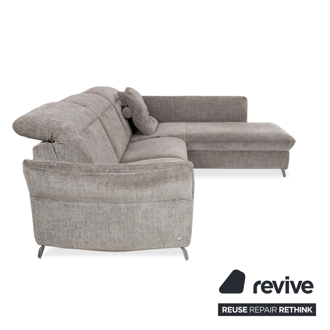 Himolla 1065.85 Stoff Ecksofa Grau meliert manuelle Funktion Couch Recamiere Rechts
