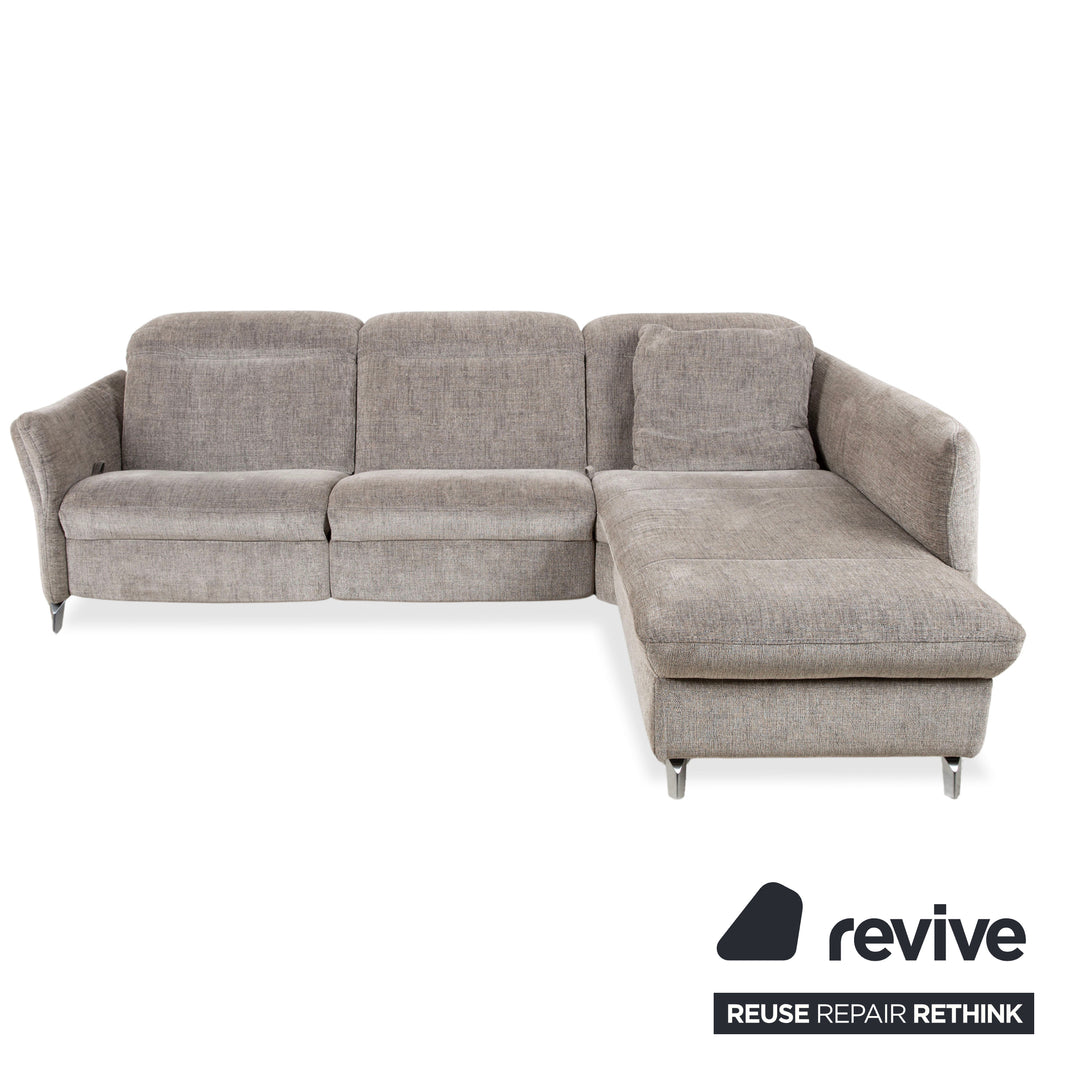 Himolla 1065.85 Stoff Ecksofa Grau meliert manuelle Funktion Couch Recamiere Rechts