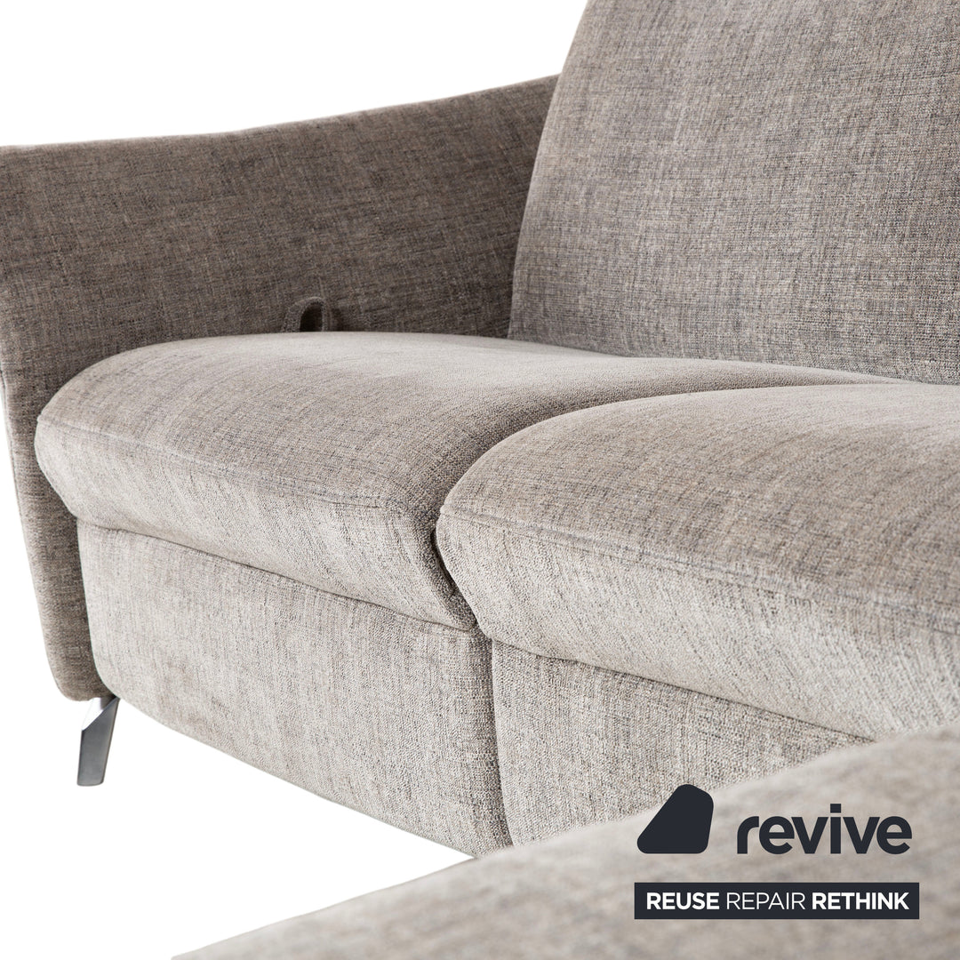 Himolla 1065.85 Stoff Ecksofa Grau meliert manuelle Funktion Couch Recamiere Rechts