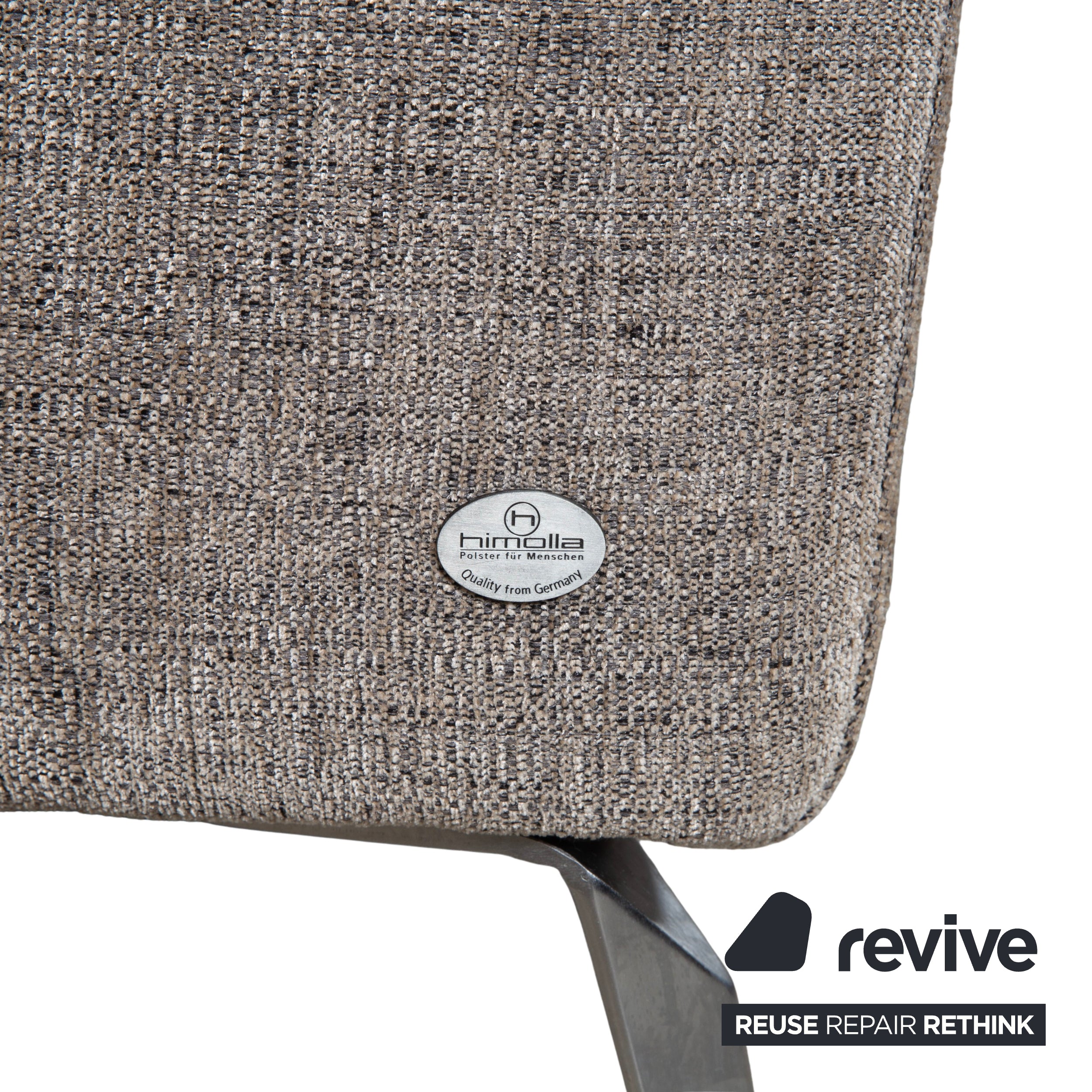 Himolla 1065.85 Stoff Ecksofa Grau meliert manuelle Funktion Couch Recamiere Rechts