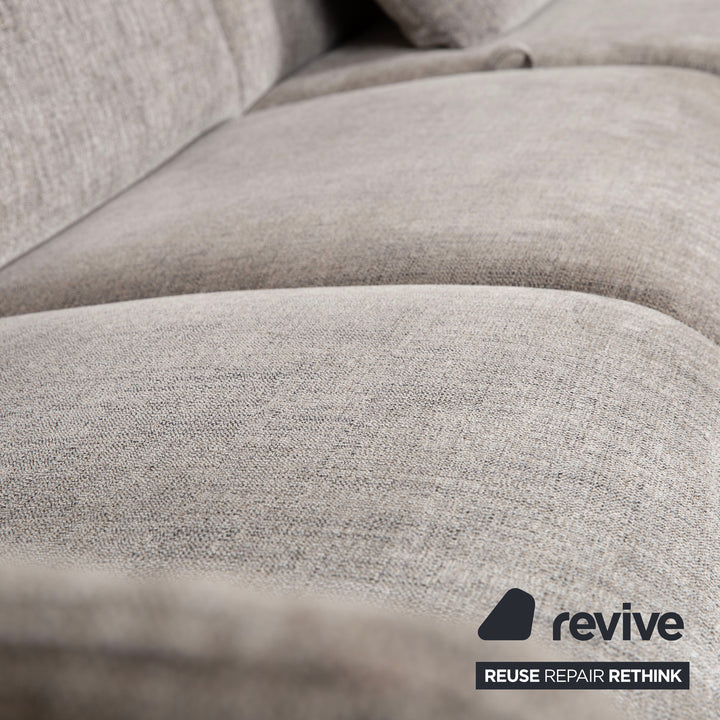 Himolla 1065.85 Stoff Ecksofa Grau meliert manuelle Funktion Couch Recamiere Rechts