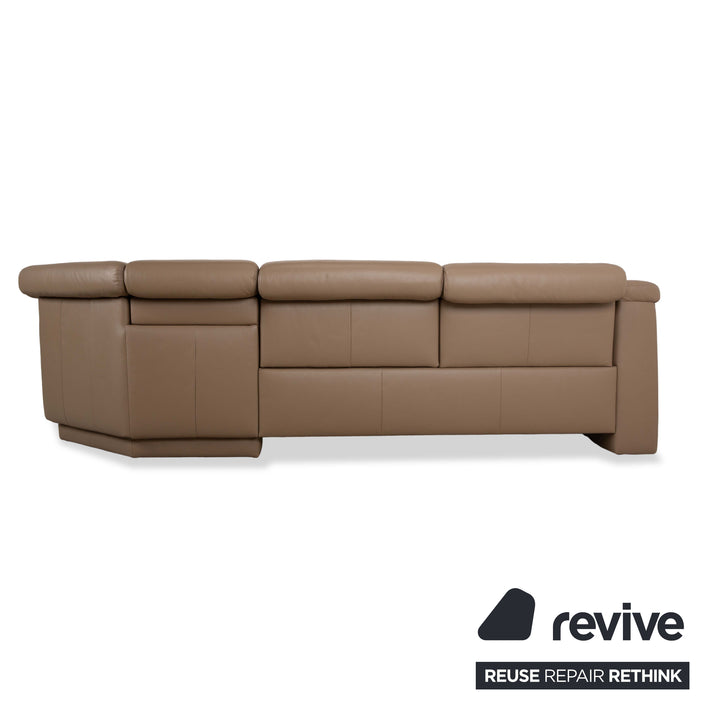 Himolla 1301 Leder Ecksofa Beige Taupe Recamiere rechts elektrische und manuelle Funktion Sofa Couch