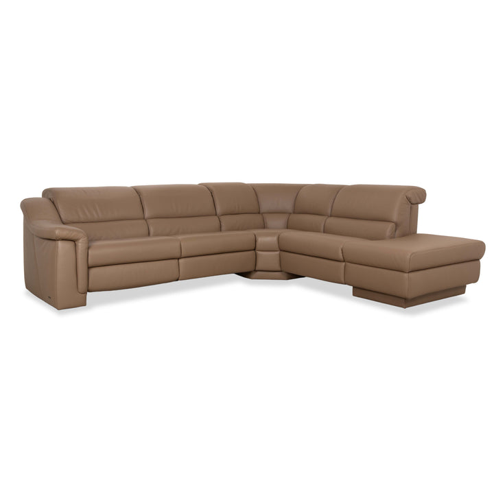 Himolla 1301 Leder Ecksofa Beige Taupe Recamiere rechts elektrische und manuelle Funktion Sofa Couch