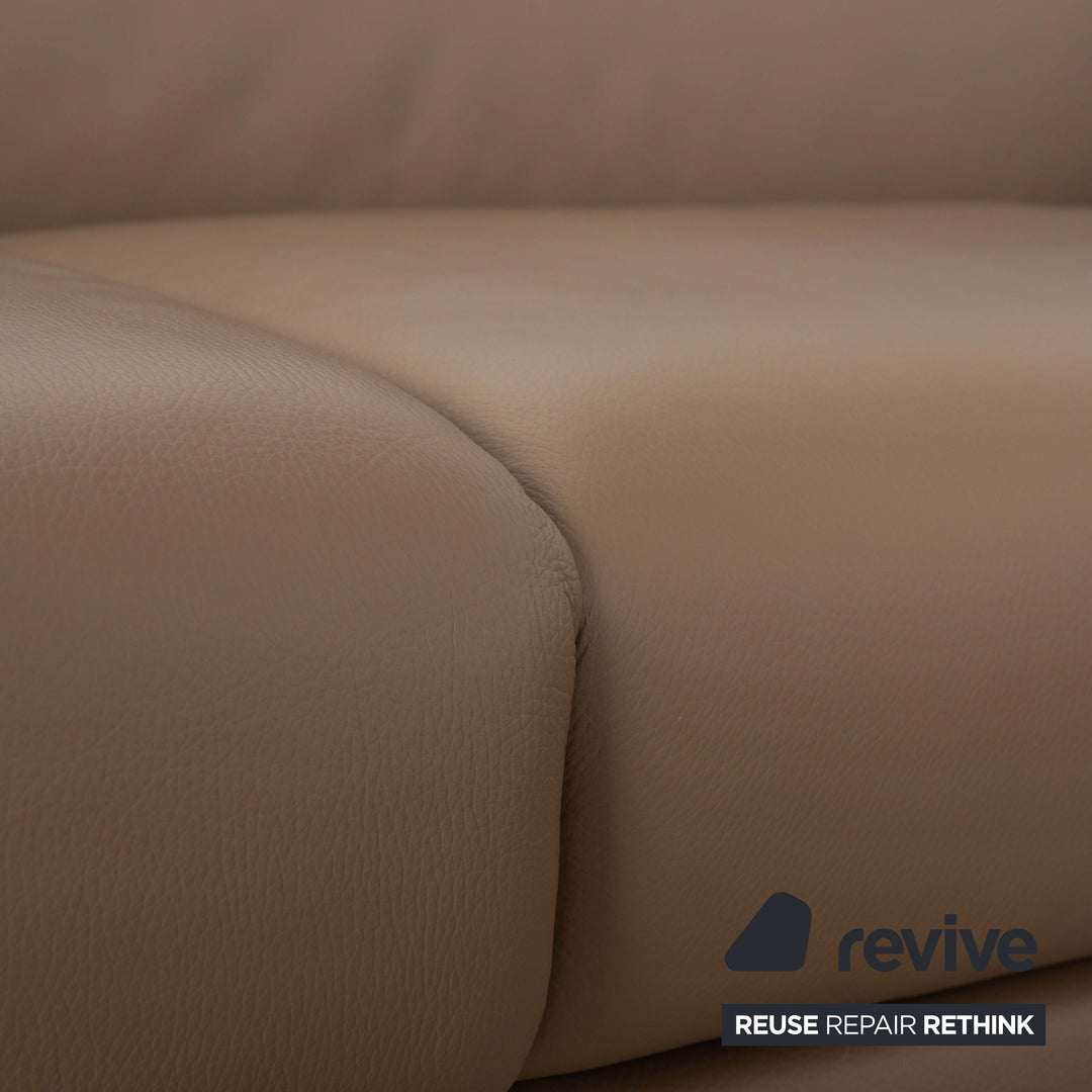 Himolla 1301 canapé d'angle en cuir beige taupe chaise longue droite fonction électrique et manuelle canapé canapé