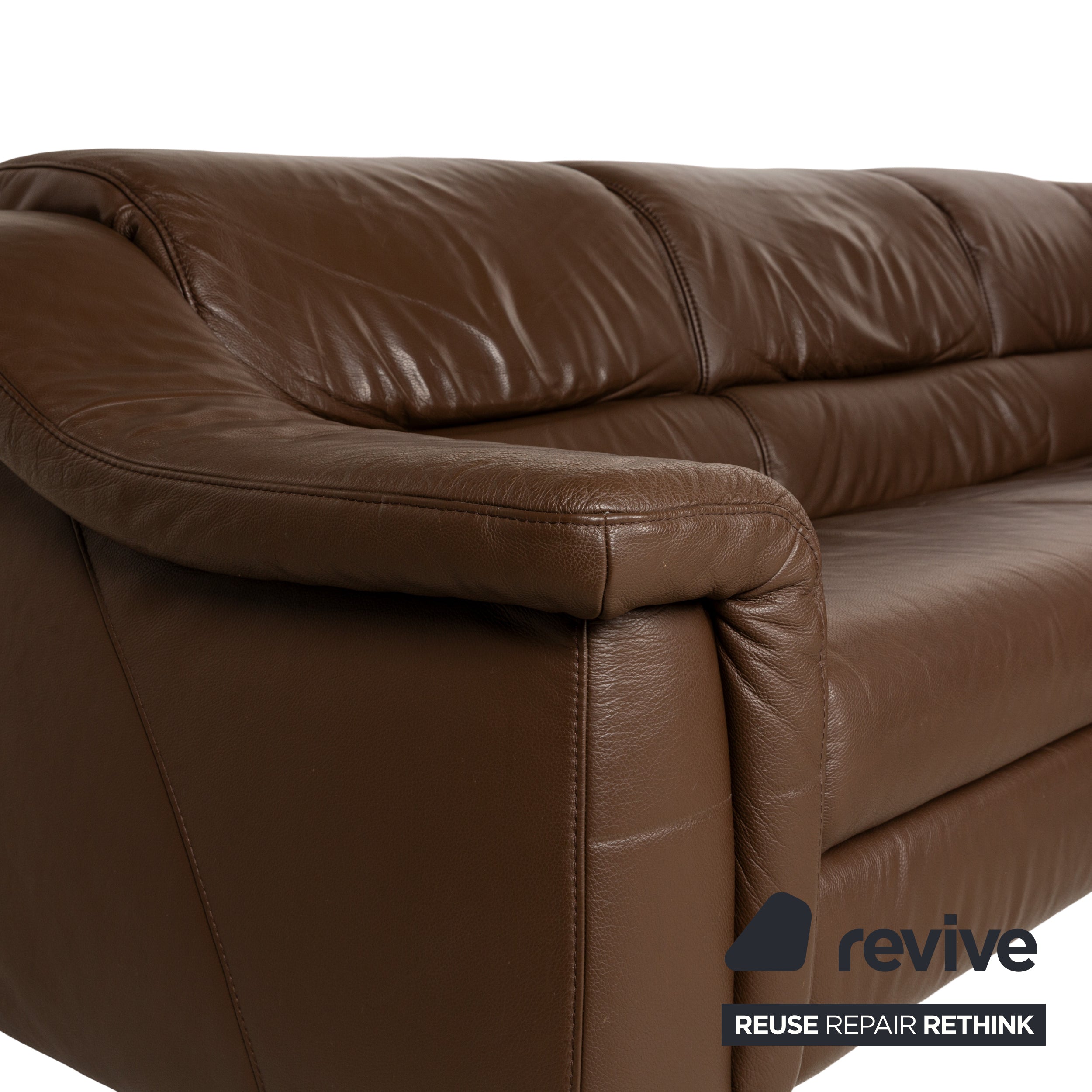 Himolla 1301 Leather Corner Sofa Brown Electric & Manual Function Sofa Couch