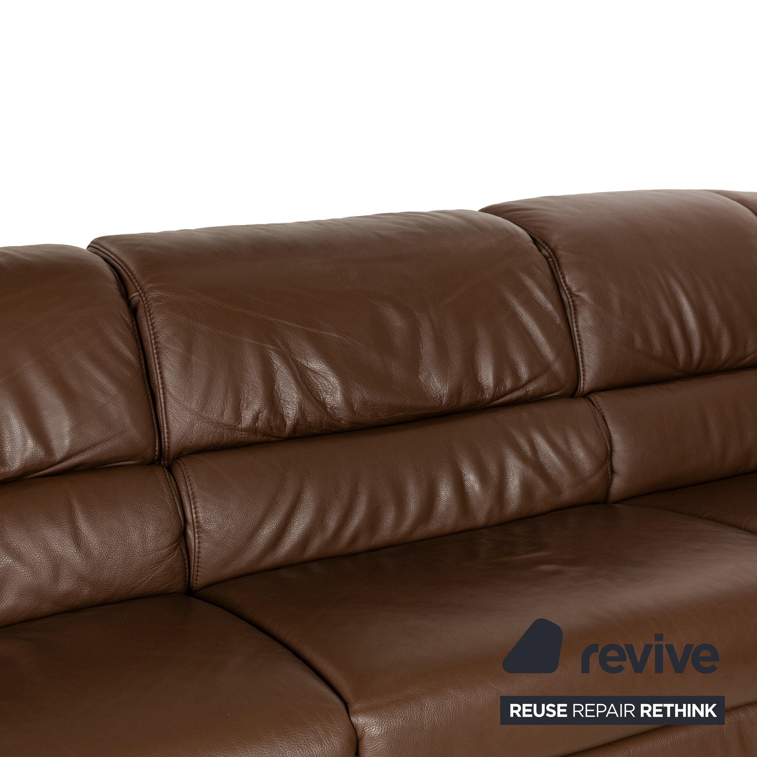 Himolla 1301 Leather Corner Sofa Brown Electric & Manual Function Sofa Couch