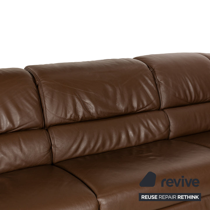 Himolla 1301 Leder Ecksofa Braun elektrische & manuelle Funktion Sofa Couch