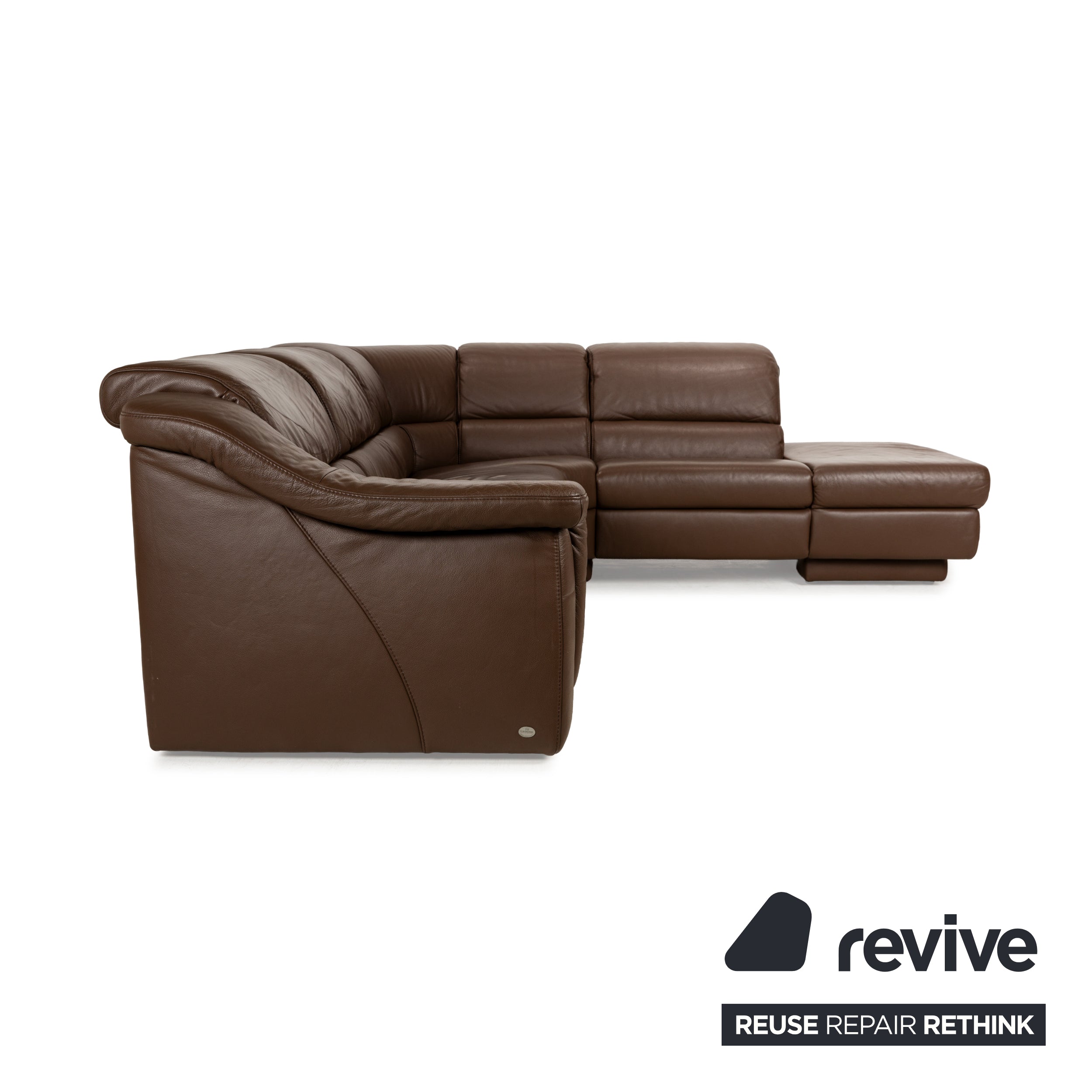 Himolla 1301 Leather Corner Sofa Brown Electric & Manual Function Sofa Couch