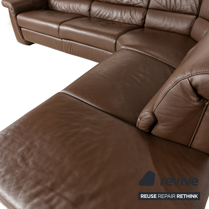 Himolla 1301 Leder Ecksofa Braun elektrische & manuelle Funktion Sofa Couch