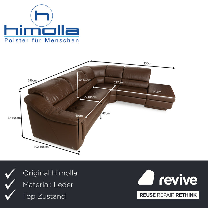 Himolla 1301 Leder Ecksofa Braun elektrische & manuelle Funktion Sofa Couch