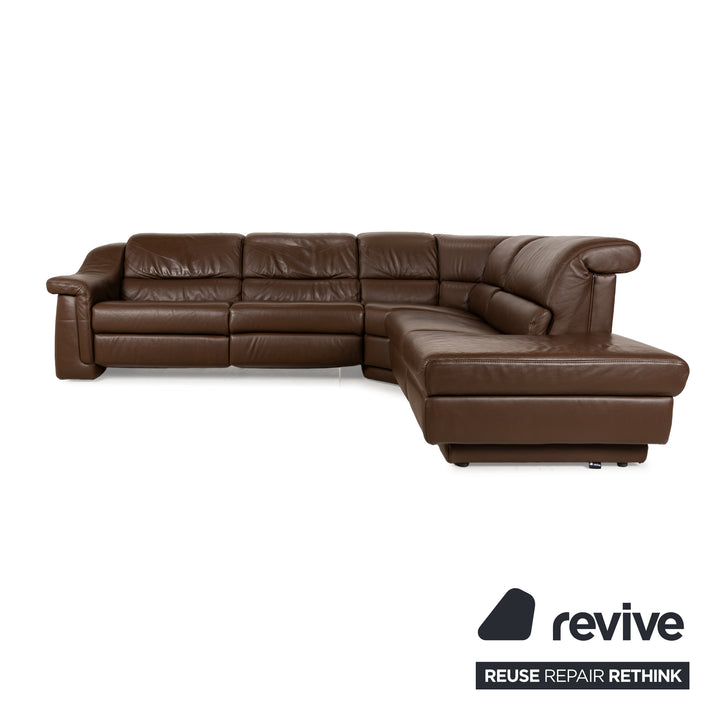 Himolla 1301 Leder Ecksofa Braun elektrische & manuelle Funktion Sofa Couch