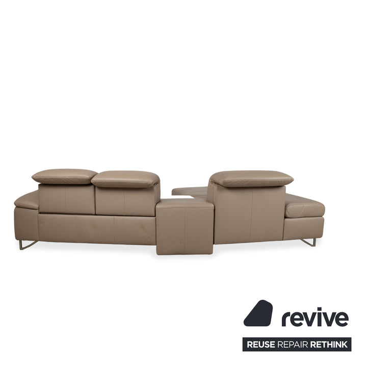 Himolla 1401 Leder Ecksofa Braun Taupe manuelle Funktion Sofa Couch