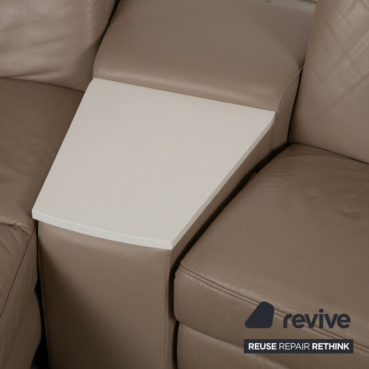 Himolla 1401 Leder Ecksofa Braun Taupe manuelle Funktion Sofa Couch
