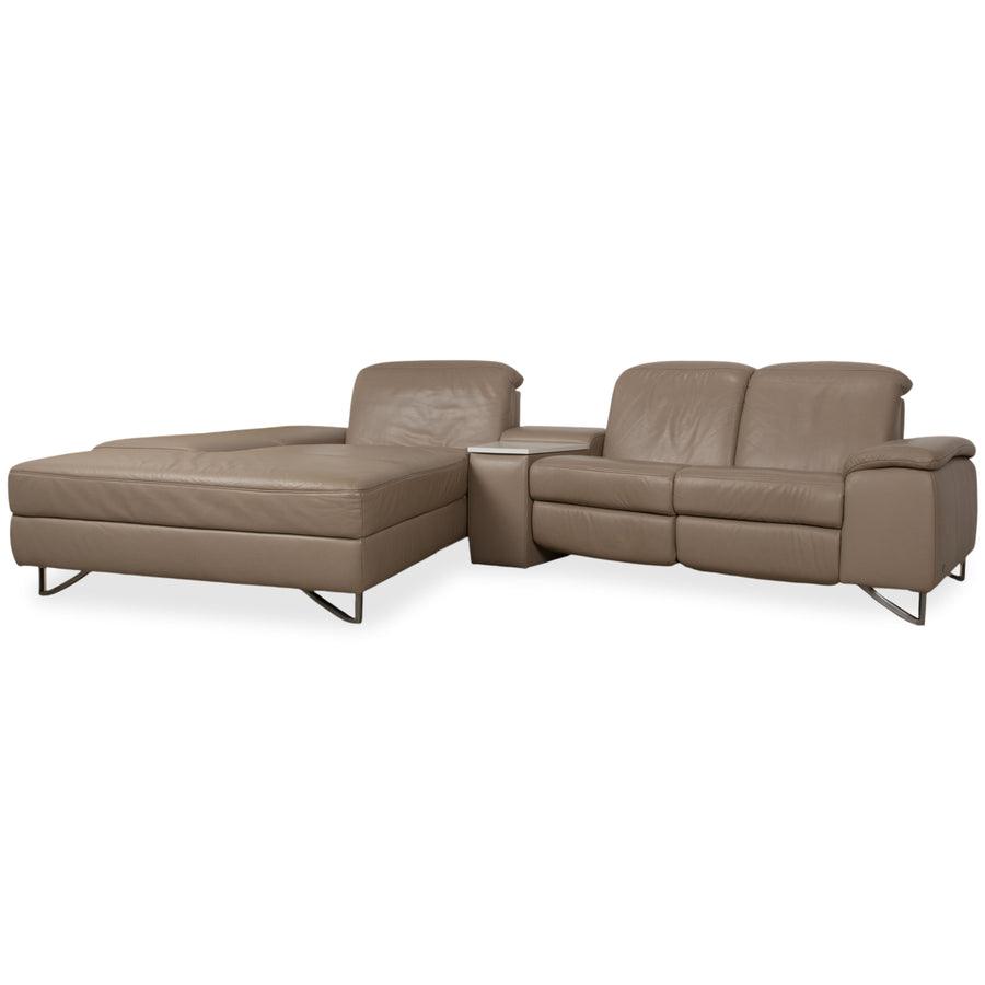 Himolla 1401 Leder Ecksofa Braun Taupe manuelle Funktion Sofa Couch