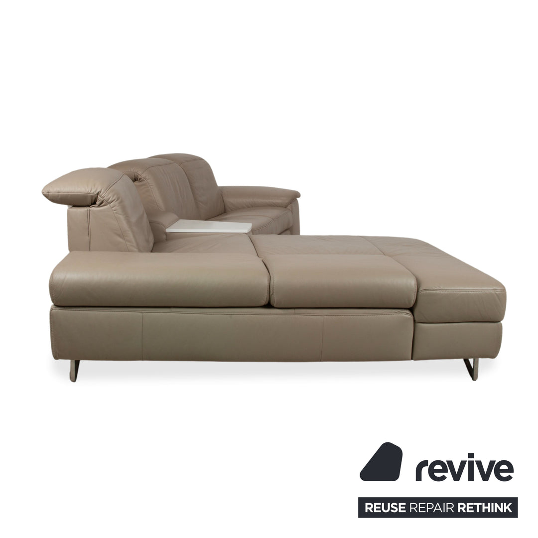 Himolla 1401 Leder Ecksofa Braun Taupe manuelle Funktion Sofa Couch
