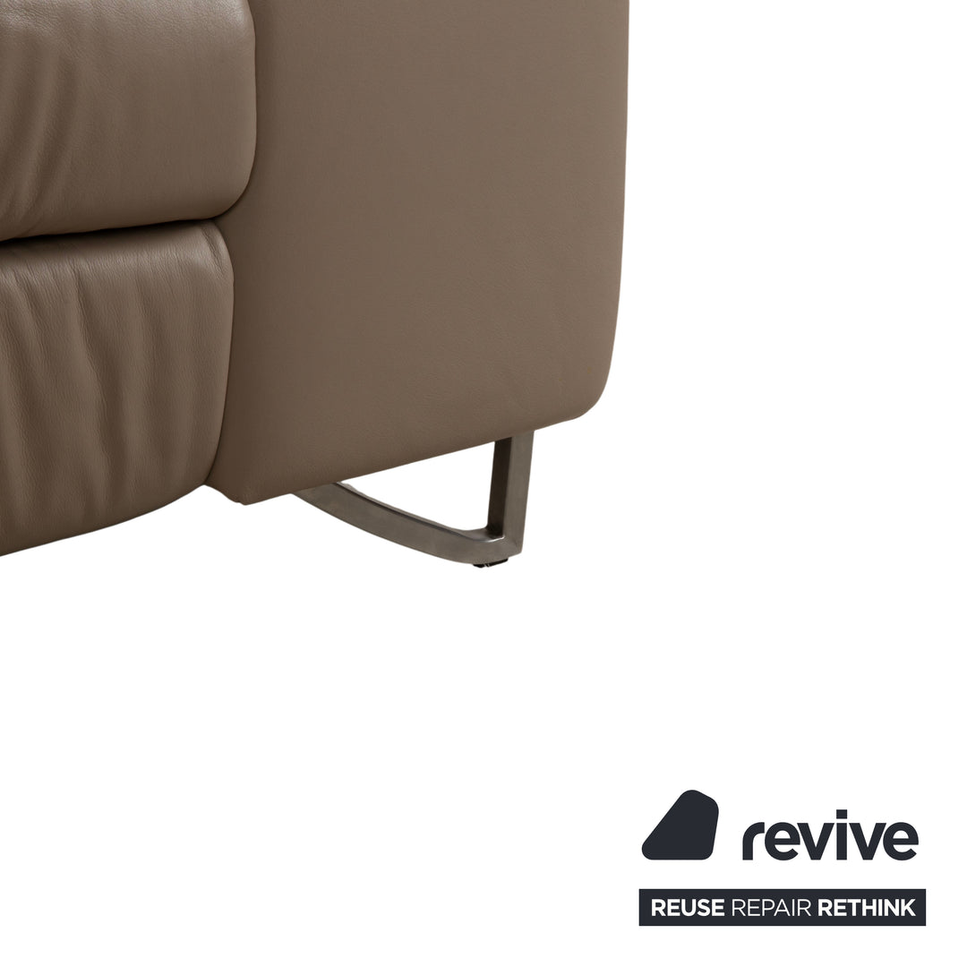 Himolla 1401 Leder Ecksofa Braun Taupe manuelle Funktion Sofa Couch