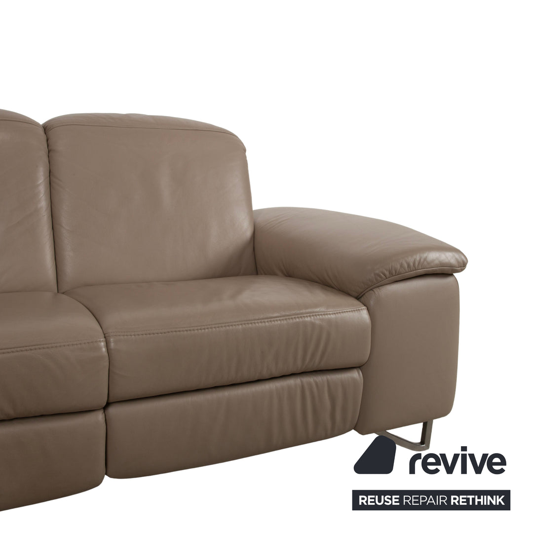 Himolla 1401 Leder Ecksofa Braun Taupe manuelle Funktion Sofa Couch