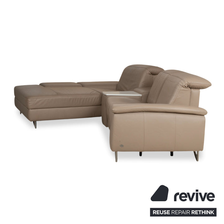 Himolla 1401 Leder Ecksofa Braun Taupe manuelle Funktion Sofa Couch