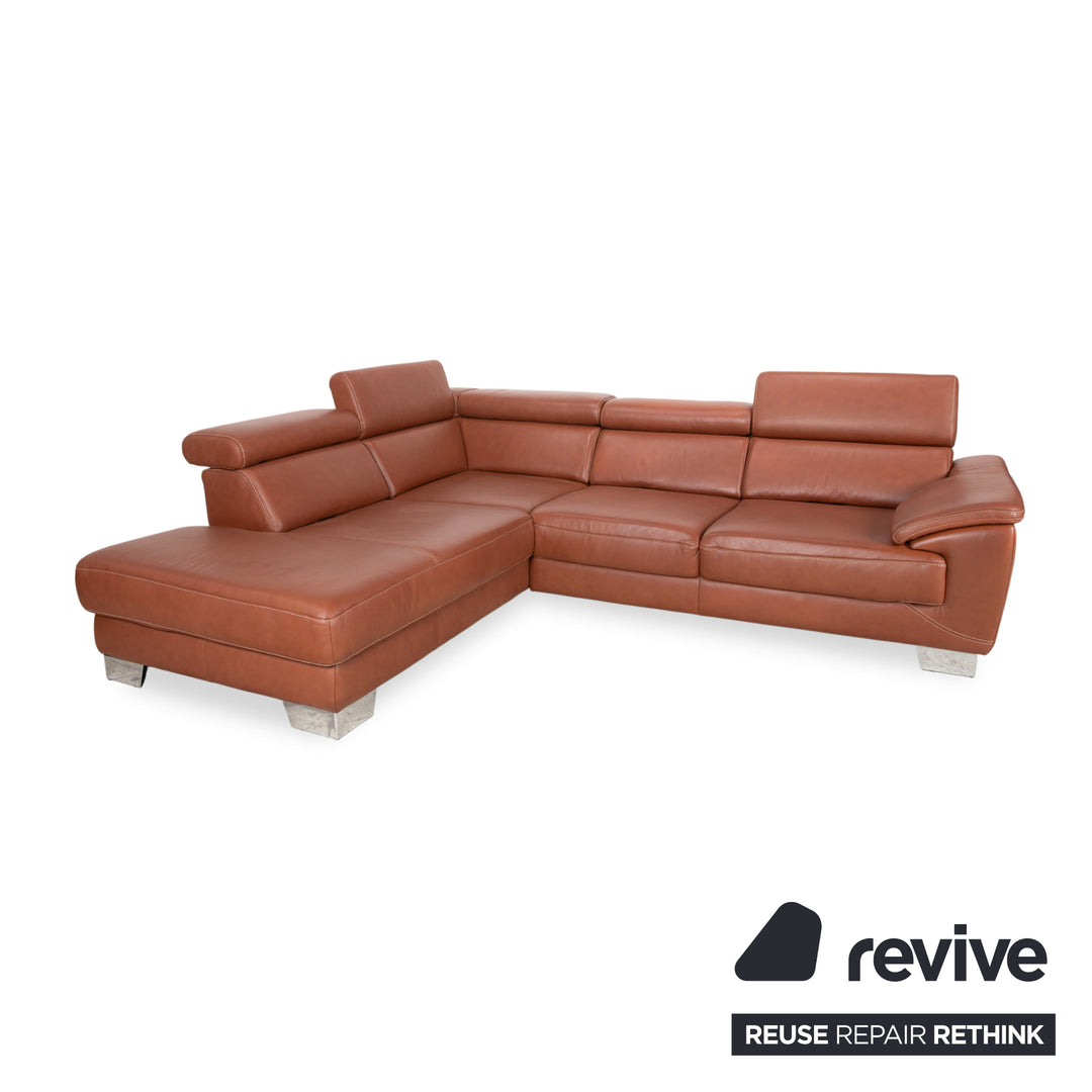 Himolla 1431V Leder Ecksofa Braun Cognac manuelle Funktion Sofa Couch