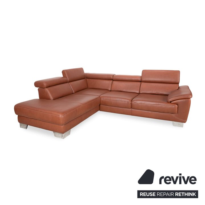 Himolla 1431V Leder Ecksofa Braun Cognac manuelle Funktion Sofa Couch