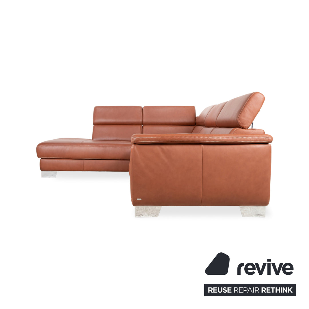 Himolla 1431V Leder Ecksofa Braun Cognac manuelle Funktion Sofa Couch