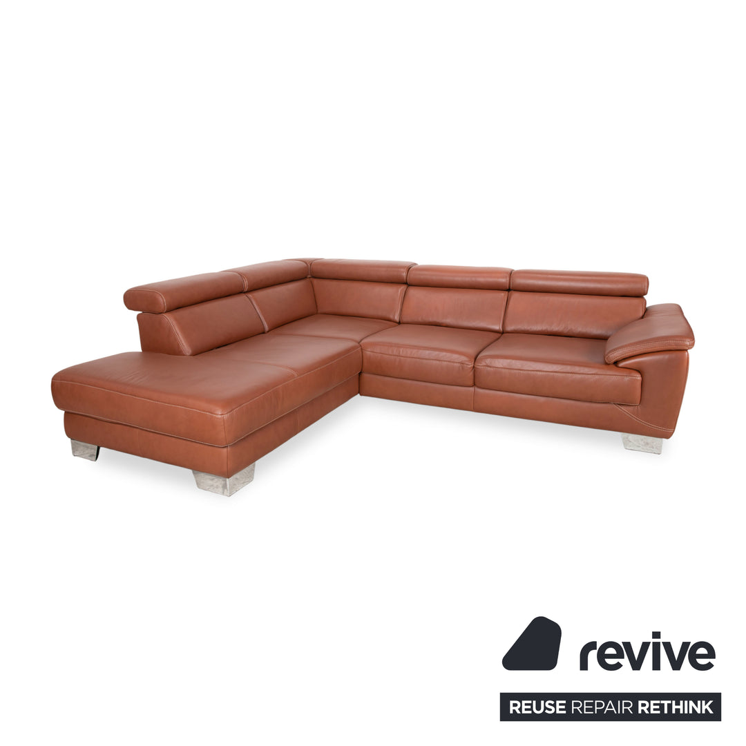Himolla 1431V Leder Ecksofa Braun Cognac manuelle Funktion Sofa Couch