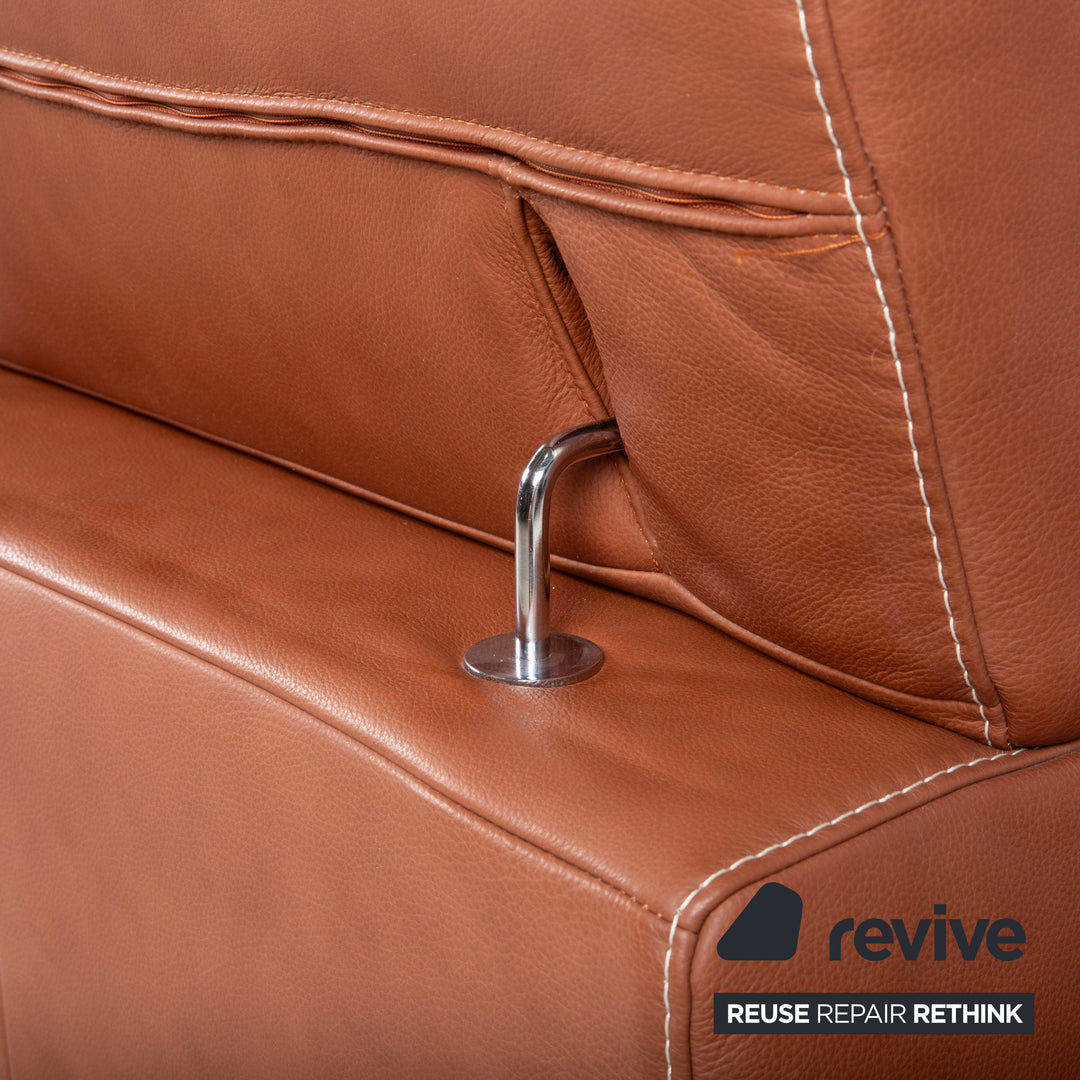 Himolla 1431V Leder Ecksofa Braun Cognac manuelle Funktion Sofa Couch