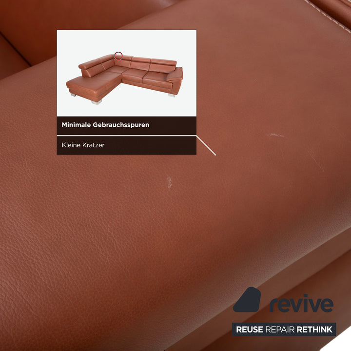 Himolla 1431V Leder Ecksofa Braun Cognac manuelle Funktion Sofa Couch