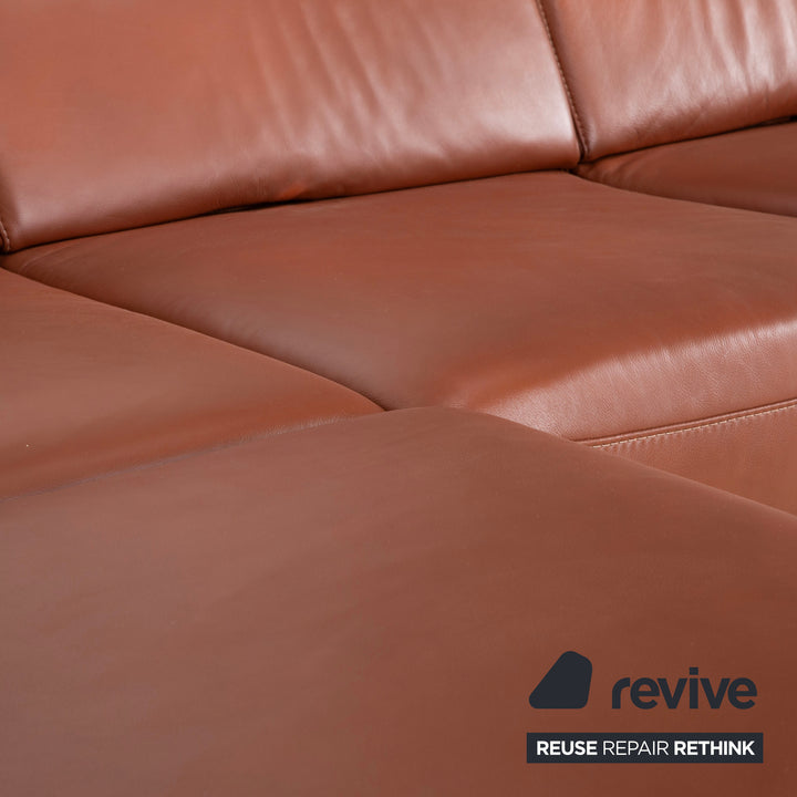 Himolla 1431V Leder Ecksofa Braun Cognac manuelle Funktion Sofa Couch