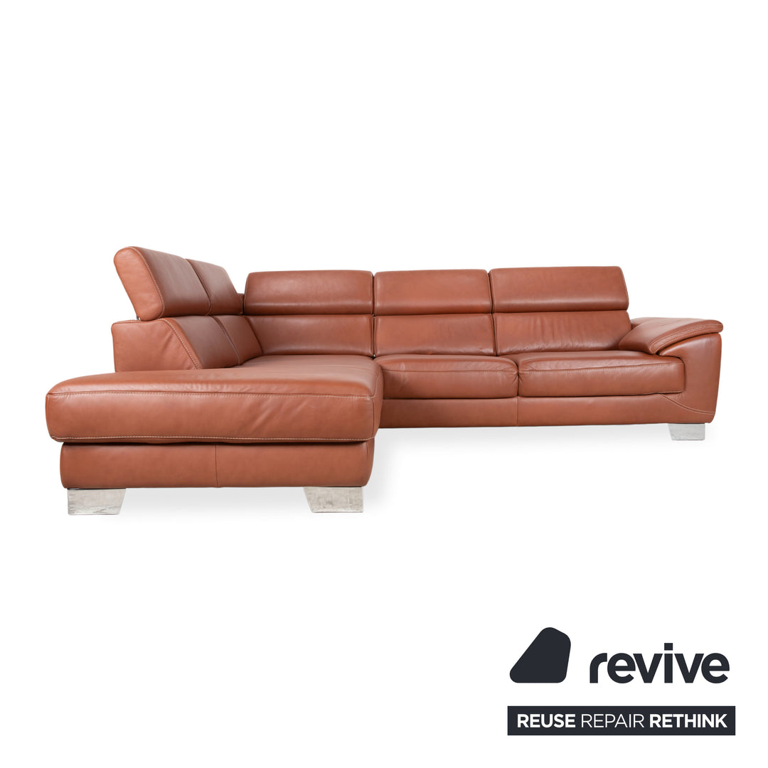 Himolla 1431V Leder Ecksofa Braun Cognac manuelle Funktion Sofa Couch
