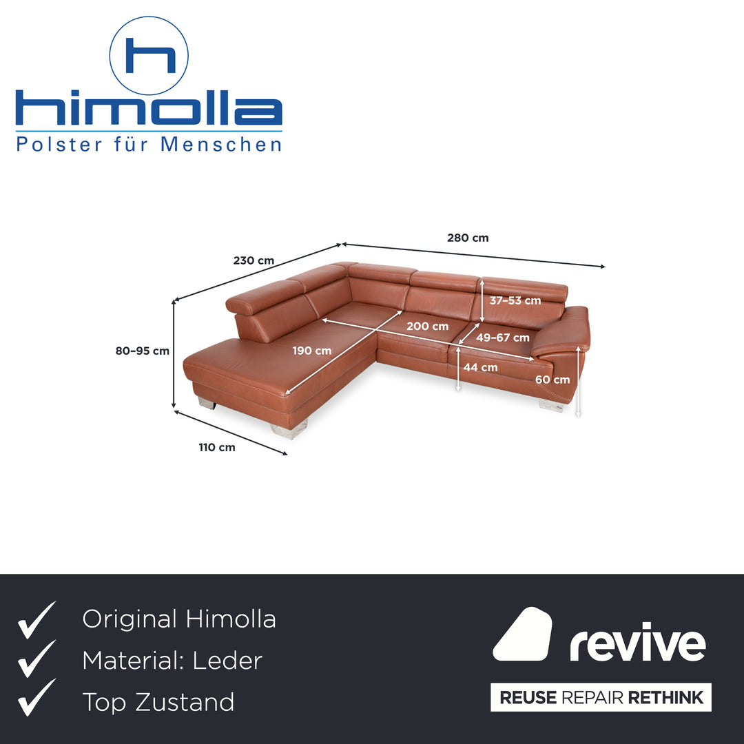 Himolla 1431V Leder Ecksofa Braun Cognac manuelle Funktion Sofa Couch