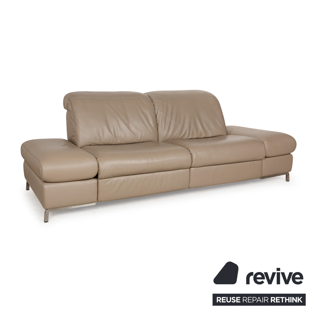 Himolla 1510 Leather Two-Seater Beige Electric Function Sofa Couch Relax Function