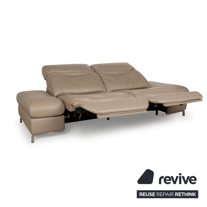 Himolla 1510 Leder Zweisitzer Beige elektrische Funktion Sofa Couch Relaxfunktion