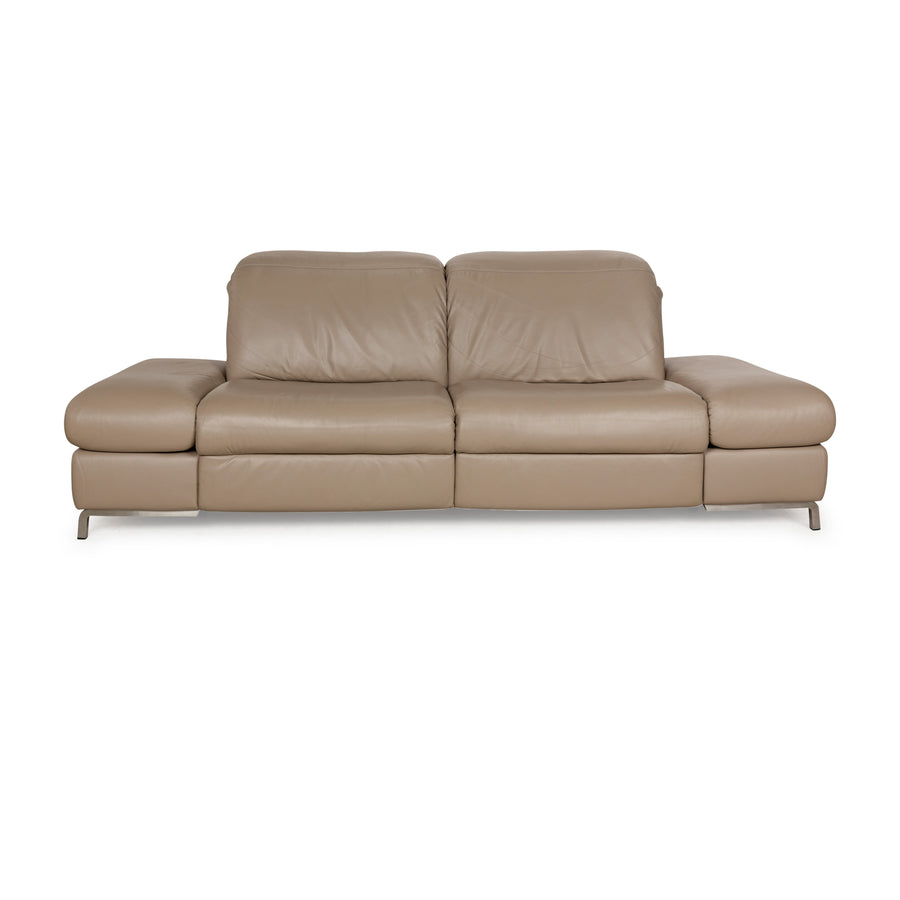 Himolla 1510 Leder Zweisitzer Beige elektrische Funktion Sofa Couch Relaxfunktion